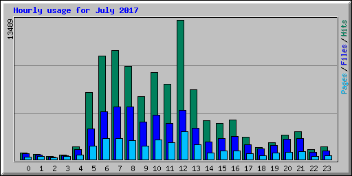 Hourly usage for July 2017